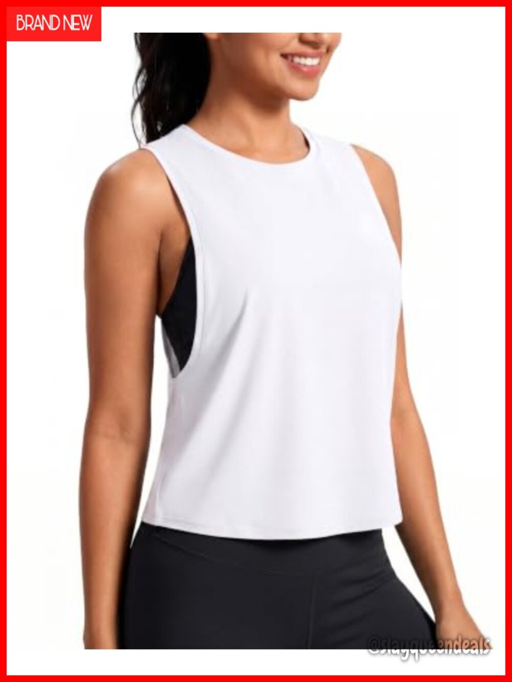 Women's Loose Fit Athletic Crop Tank Top Workout Gym Yoga Running Shirt